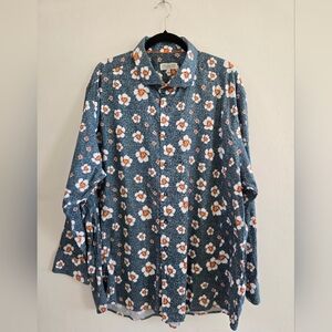 7 Downie St. Floral Button-Up Long Sleeve Floral  Shirt Size 3X